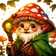 Stylized cartoon fox avatar with orange fur and cheerful smile on teal background